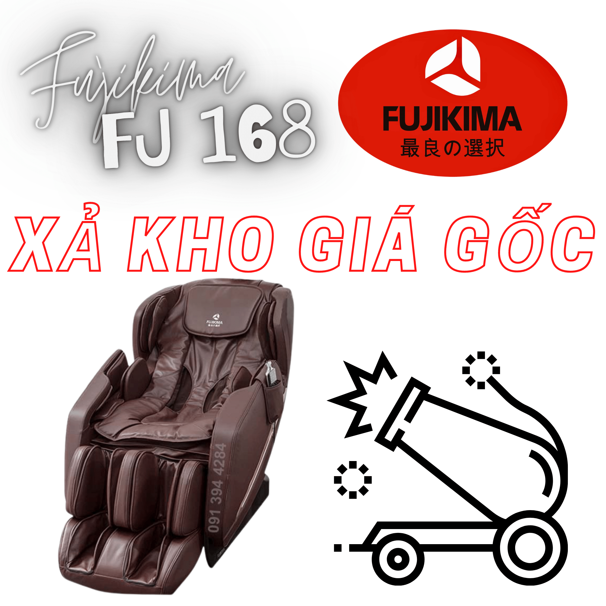 Fujikima FJ 168 Xả kho giá gốc - Thanh lý ghế massage phá giá thị trường - Fujikima 168