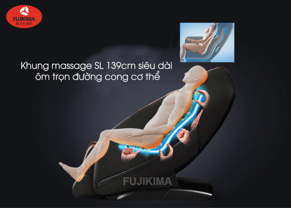 FUJIKIMA 168 (Fujikima FJ 168) XẢ KHO GIÁ GỐC - Thanh Lý ghế massage Phá Giá thị trường.
Khung massage SL siêu dài ôm trọn cơ thể